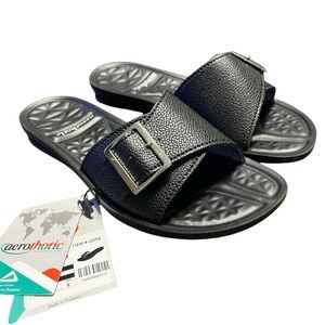 Aerothotic Sandals Slides Arch Support Black Size 6